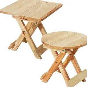 원목 테이블 조립식 우드 사각 나무 테이블 원형 베란다 접이식 피크닉 휴대용 테라스 이동식 캠핑용