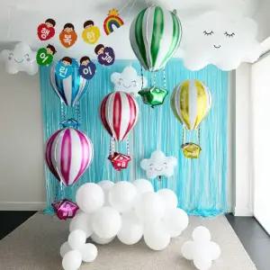어린이날 풍선세트 행사 포토존 열기구 하늘색 파티커튼 2405
