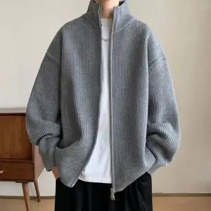 남성 니트 집업 아우터 지퍼 가디건 하이넥 겉옷