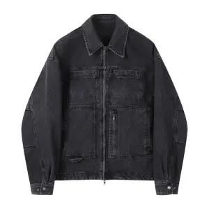 [커스텀멜로우](광주신세계)블랙 데님 트러커 CWUAM25384BKX