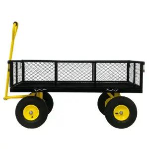[나이테] 86cm 박스형 농업용 농사용 손수레 구루마 수레 리어카 / 옐로우 블랙