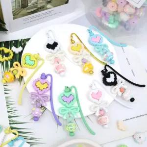 20인용 하트 리본 비즈 책갈피 꾸미기 DIY 독서아이템 북마크 만들기 부자재 학교 수업 봄이오나봄 키트