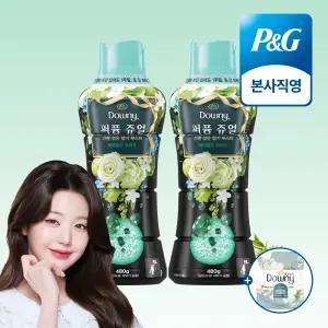 다우니 퍼퓸 쥬얼 에메랄드 브리즈 향기 부스터 480g 2개 + 증정 섬유유연제 200ml 샘플 1개