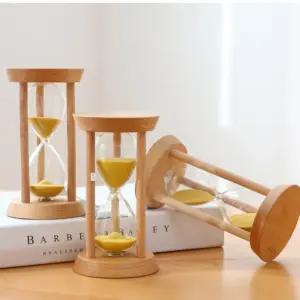 집중관리용 원목 내열유리 모래시계 색깔별 5분 10분 15분 야광표시 사우나 야외 실내 사용