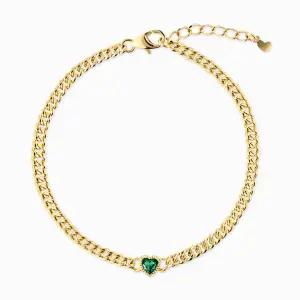 14K 어반 하트컷 체인 팔찌