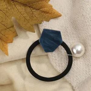 엔젤슈슈 방울 진주 자개 머리끈 블루 검정 고무줄 방울큐빅머리끈 방울큐빅슈슈