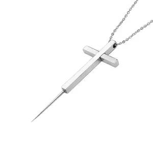 휴대용 호신용 미니 칼목걸이 무기 십자가 목걸이 자기방어