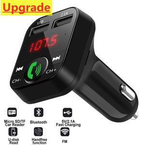 차량용 블루투스 5.0 FM 송신기 무선 어댑터, 마이크 오디오 리시버, 자동 MP3 플레이어, 2.1A 듀얼 USB 고속 충전기, 자동차 액세서리