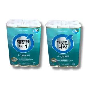 깨끗한나라 순수 프리미엄 더클래스 30m 30롤 2팩