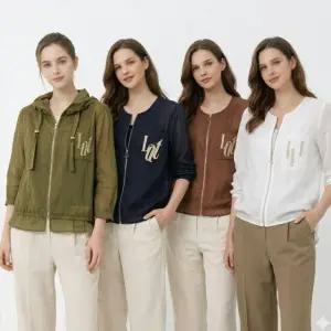 올리브그린 A24 SS 시스루 페플럼 썸머 아우터 2종