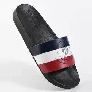 [몽클레르] 남성 삼선 로고 슬리퍼 블랙 4C70000 01A49 998 134565315