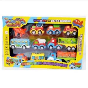 (10종세트) 스마일카 풀백 미니카/세트/유아/자동차/어린이/완구/전동차/장난감/움직이는/미니/놀이/남아