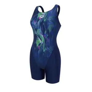 아레나 여성 사이버매트릭스 3부 반신 레이서백 빅사이즈 수영복 A5FL1LD31 NVY