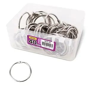 (40mm 50개입) 마그피아 메모장 실버 카드링/카드/열쇠/고리/스텐/철제/다이어리/속지/철링/고정/낱말