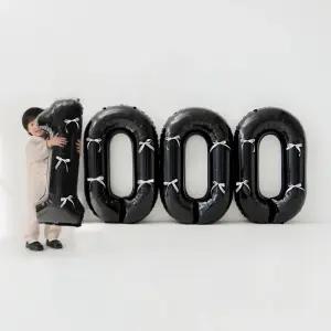 파티아일랜드 리본 데코 숫자 풍선 세트 대형 1000일~2000일 셀프촬영 백일 기념일