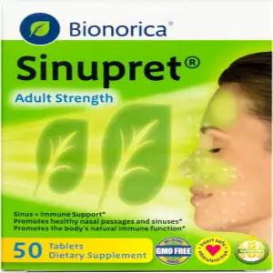 바이오노리카 시누프렛 성인 근력 - 면역 지원 보충제 올 내추럴 허브 비강 통과 및 면역력 증진 50정