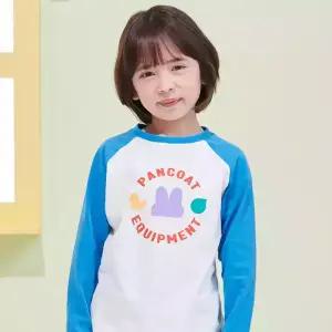 [팬콧키즈] 스탬프아이즈 배색 라글란 롱슬리브(BLUE)