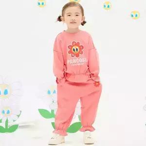 [팬콧키즈] 데이지가든 프릴 오버핏 셋업(LIGHT CORAL PINK)