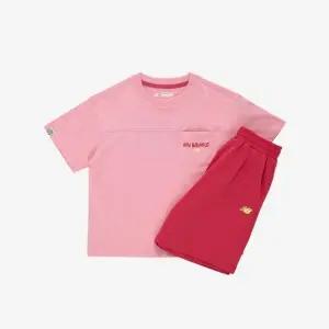 뉴발란스키즈(NB Kids) ESSENTIAL상하의 포켓 반팔 싱글 셋업 NK9YG2412U(25)Pink