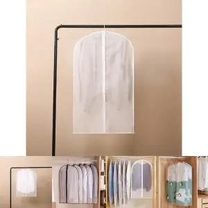 (화이트) 정리 만렙 반투명 지퍼식 옷커버 5p 세트 60x100cm/겨울/양복/먼지/계절/옷정리/대형/외투/슈트