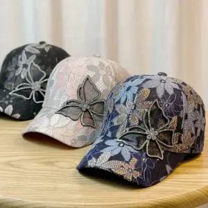 레이스 나비 볼캡 여성모자 큐빅 캡 야구 여름 버킷햇