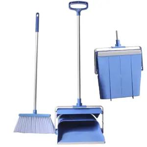 미용실 업소용 스탠드 회전형 쓰레받기 긴빗자루 세트 사무실청소 가게 실내용