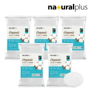 내츄럴플러스 유기농 화장솜 타원형 60매 X 5개