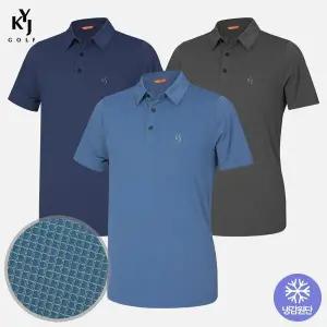 [NS홈쇼핑]김영주골프 남성 아이스웨이브 기능성 골프웨어 카라 반팔 티셔츠(M7ST56)..