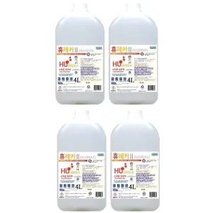 플루건 분무형 소독기 살균소독제 휴레카 4리터 4통-학교 유치원 식당 병원