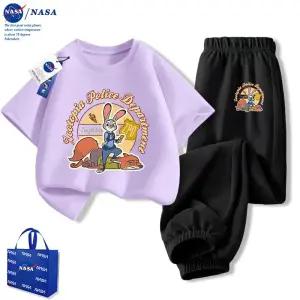 주토피아 팬츠 반팔 티셔츠 캐릭터 라운드 어린이 남아 키즈 초등학생 루즈핏
