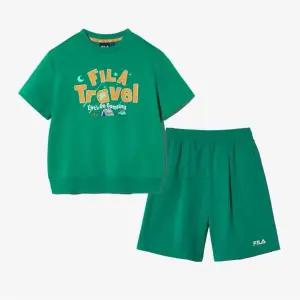 [보리보리/휠라 키즈]Travel club 하프 상하세트 (FK2FSH2402X_MRG)