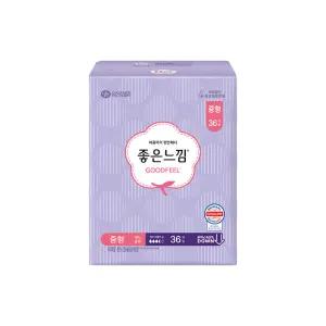 좋은느낌 생리대 에어핏쿠션 맥시슬림 날개 중형 36개입 1팩