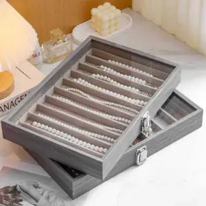 원목 투명 목걸이 보관함 홀더 장식 케이스 수납함 정리함