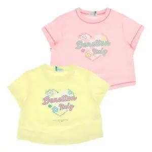 [베네통키즈](의정부점)QATS16631-러블리체커보드크롭티셔츠