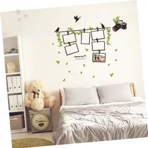 침실 벽면 장식 스티커 사진 액자 걸이 나뭇가지 새 테마 감성 인테리어 포인트