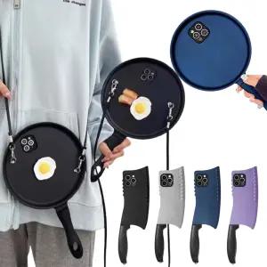 갤럭시 s26 s25 울트라 플러스 특이한 주방 칼 후라이팬 핸드 그립 재미있는 퍼니 웃긴 실리콘 폰 케이스