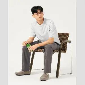 [정품] 빈폴 멘 피케 헨리넥 반소매 티셔츠 - 라이트 그레이 (BC5642C502) {균일가 딜}