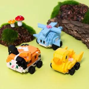 [문구티쳐] 민화 KC인증 미니 입체 블록 교통 (6종택1) DIY 나노 입체블럭 동물 미니어쳐소품 공간지각발달 장난감선물