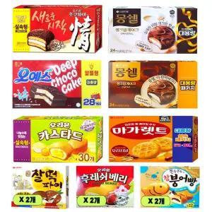 초코파이30p/오예스30p/몽쉘24p/카스타드30p/마가렛트30p/찰떡파이20p/후레쉬베리24p/참붕어빵24p