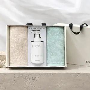 [롯데백화점]송월타월 멀티세트 3매입(라이트무지2+생활공작소핸드워시500ml1) 답례품 선물세트