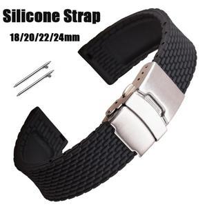 스포츠 실리콘 시계 밴드 18mm 20mm 유니버셜 남성 여성 방수 고무 팔찌   스트랩
