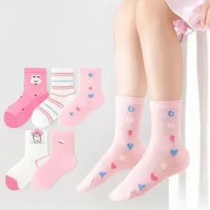 [보리보리/꼼지]NM14 베리하트(5족)세트 메쉬 유아 주니어 초등 양말