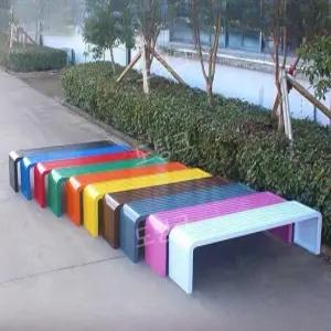 공원벤치 의자 야외 긴의자 카페 테라스 무지개 컬러 철제 버스정류장 펜션 150cm