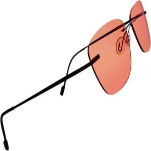 형광 LED 눈부심 광공포증 및 안구 피로를 위한 브래드델 FL-41 로즈 틴티드 편두통 림리스 안경