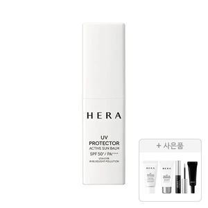 헤라 UV프로텍터 액티브 선 밤 SPF50+PA4+ 10g, 1개+ 증정(멀티디펜스SPF50+PA4+ 15ml+익스트림포스 레포츠 SPF50 15ml+클리어 브로우 젤 3g+립 세럼 01 인텐스 2g 각 1개 (총 4개)