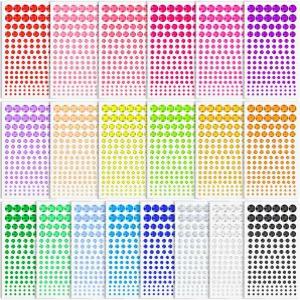 2800개의 셀프 접착 페이스 라인스톤 보석 스티커 20가지 색상 6가지 크기의 바디 헤어 및 공예 DIY 장식용