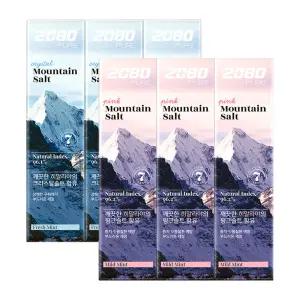 애경 2080 퓨어 마운틴 치약 핑크솔트 120g 3개 + 크리스탈솔트 120g 3개 (6개)