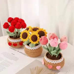 해바라기 뜨개질 뜨기 초보자