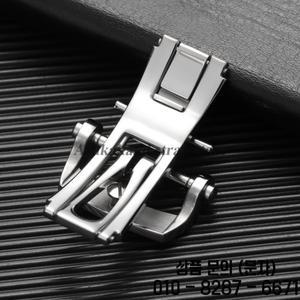 블랑팡 버튼용 20mm 스테인리스 스틸 폴리싱 폴딩 클라스프 가죽 나일론 시계줄 버클 교체 액세서리