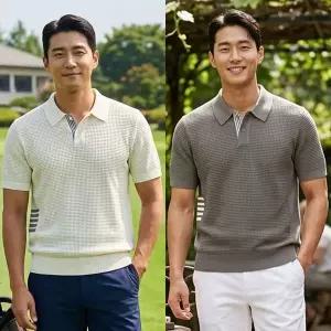 [하프클럽/] 쿨니트 반팔카라셔츠 남자 여름 골프티